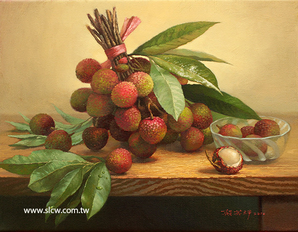 Jade Lychee 玉荷包荔枝 賴英澤 繪 painted by Lai Ying-Tse